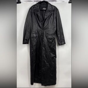 MAXIMA BY WILSONS LEATHER MAXI LENGTH BLACK LEATHER WOMANS COAT